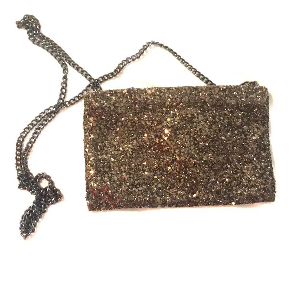 Brass sequin evening bag from jcrew